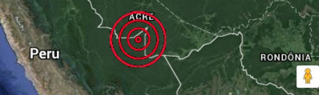 Terremoto de 7.6 graus registrado na fronteira do Brasil com o Peru. Foi sentido em cidades do Acre, Amazonas e Rondônia