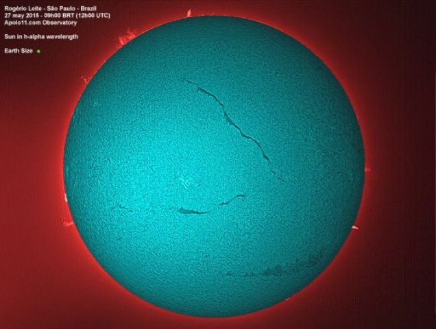Cicatriz de 600 mil quilômetros toma conta do disco solar: Caso se rompa poderá ejetar bilhões de toneladas de massa coronal em direção à Terra